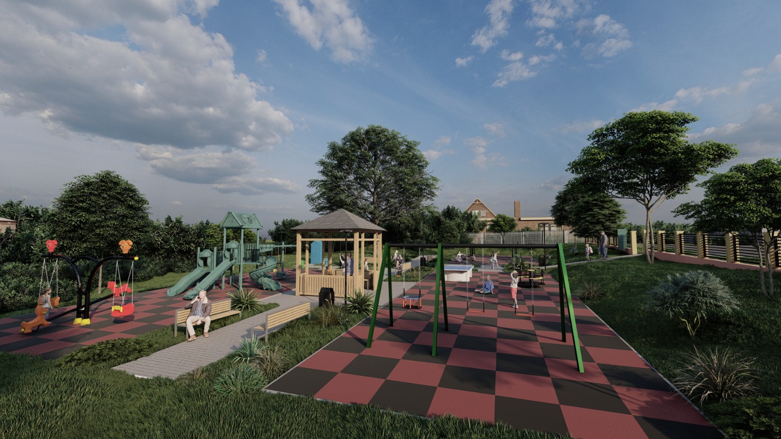 Parc de agrement cu locuri de joaca pentru copii